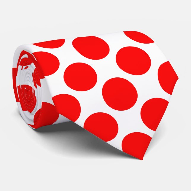 Cravate Pois rouge gai des vacances blanches faites sur (Roulé)