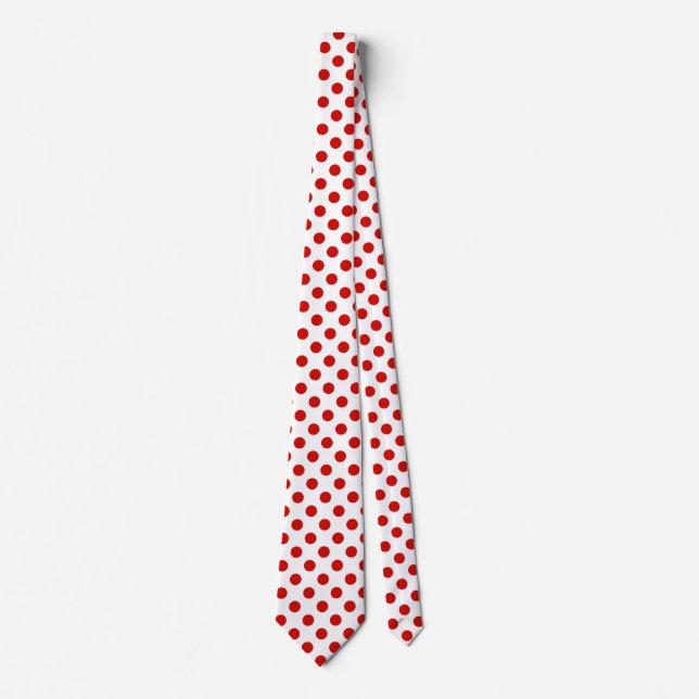 Cravate Pois rouges et blancs (Devant)