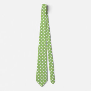 Cravate pois Sage Green et blanc