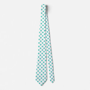 Cravate pois turquoise