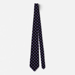Cravate Pois ultra violets en noir