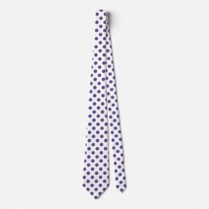 Cravate Pois ultra violets sur blanc