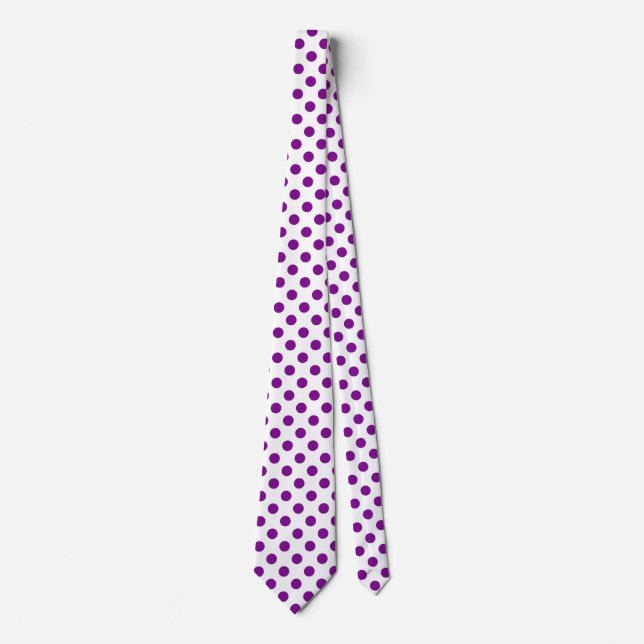 Cravate Pois violets et blancs (Devant)