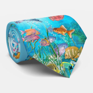 Cravate Poissons tropicaux