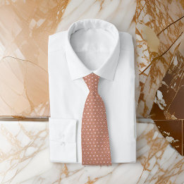 Cravate Polka Dot Camel Brown Minimal Classy