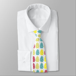 Cravate Polka Dot coloré Joyeux Motif des oeufs de Pâques