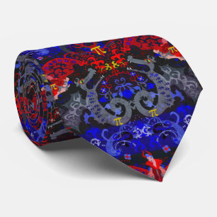 Cravate Polyamory Dragon Damask in Poly Pride Flag Colors