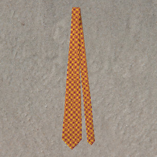 Cravate Pop Art Arizona Damier Marron Doré