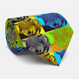 Cravate Pop Art Grey Wolf