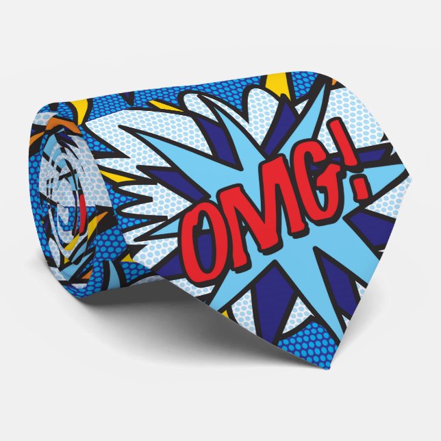 Cravate Pop de bande dessinée OMG Superhero (Roulé)
