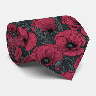 Cravate Poppies à Viva Magenta