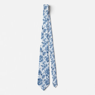 Cravate Porcelaine bleu clair Floral Mariage Groomsmen Cad