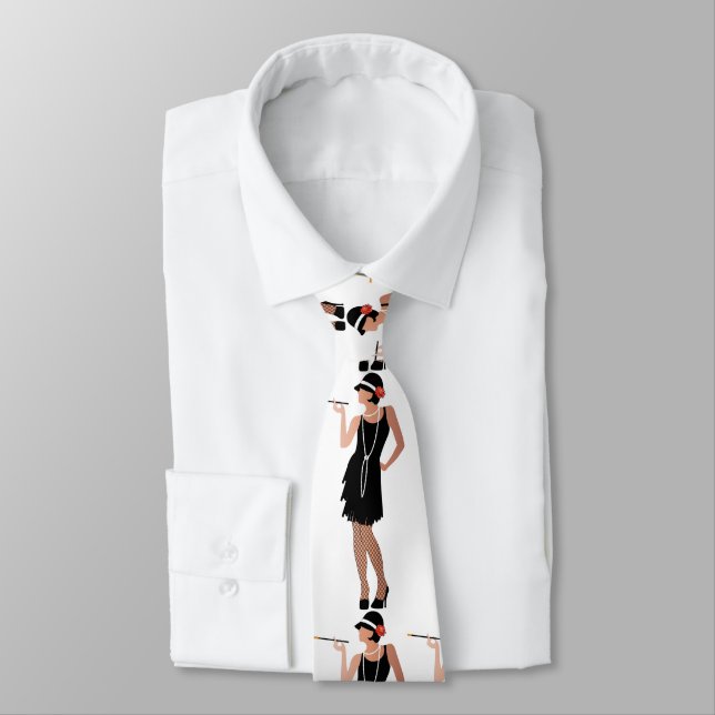 Cravate porte-manches, prêt à faire la fête, style art déc (Attaché)