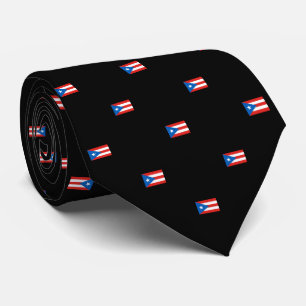 Cravate Portoricain - Drapeau à motif noir