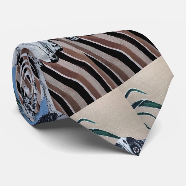 Cravate Portrait de Cocker Peinture espagnole par Alfred F (Roulé)