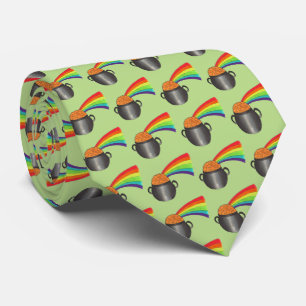 Cravate Pot of Gold Rainbow Green Saint Patrick's Day Crav