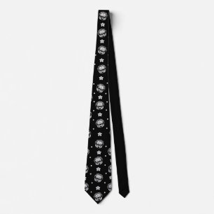 Cravate Poupée japonaise traditionnelle noir et blanc