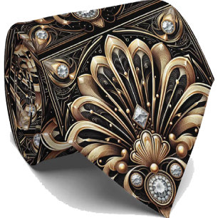 Cravate pour Homme Cravates Art Déco Faux Diaman