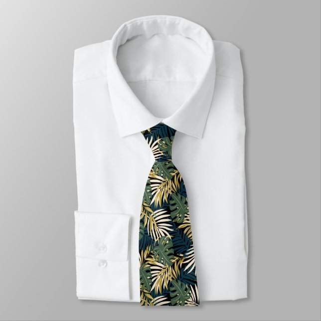 Cravate pour hommes Palmiers tropicaux  (Attaché)