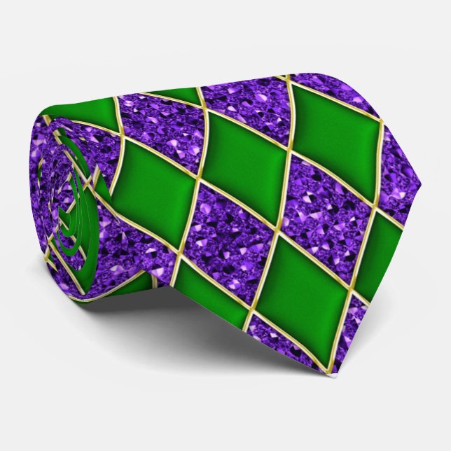 Cravate pourpre de mardi gras de motif de (Roulé)