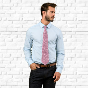 Cravate Poussière Rose Pailletée de Luxe Étincelante