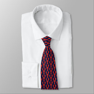 Cravate Preppy de homard rouge de la Marine