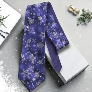 Cravate Prettiest Snowflakes Motif Violet ID846