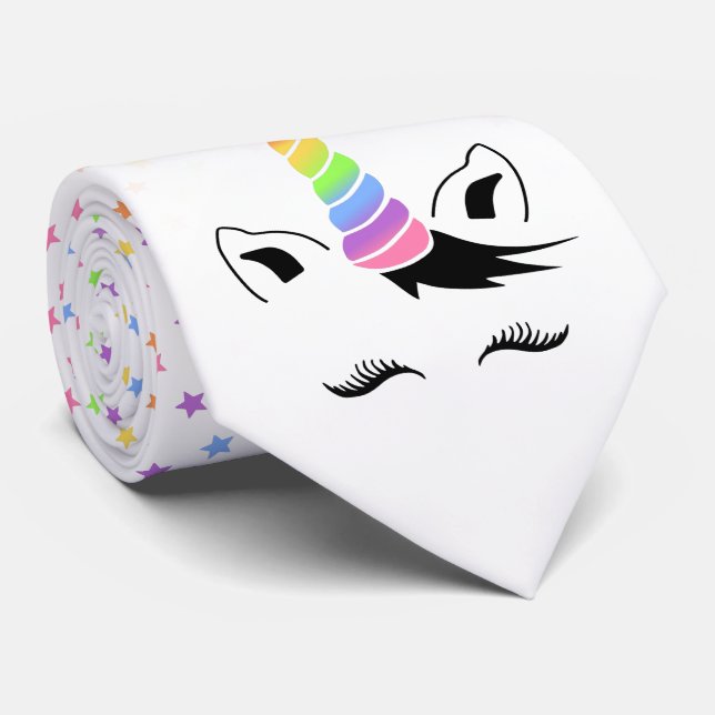 Cravate Pretty Pastel Unicorn (Roulé)