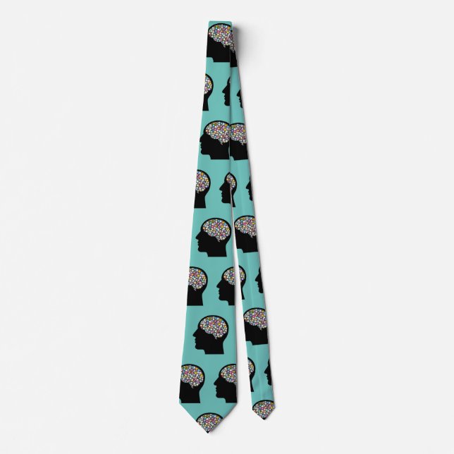 Cravate professionnel turquoise de silhouette (Devant)