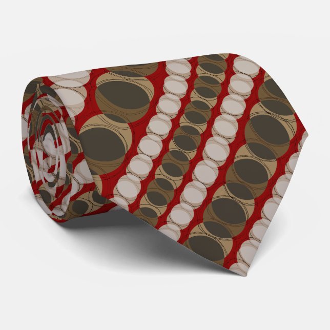 Cravate Projecteurs Polka Pointe rouge rayé Deux côtés (Roulé)