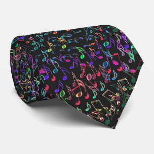 Cravate psychédélique foncée et folle de notes de