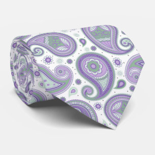 Cravate Purple élégant vintage paisley motif