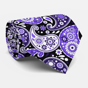 Cravate Purple Paisley Fancy Texas Country Western Mariage