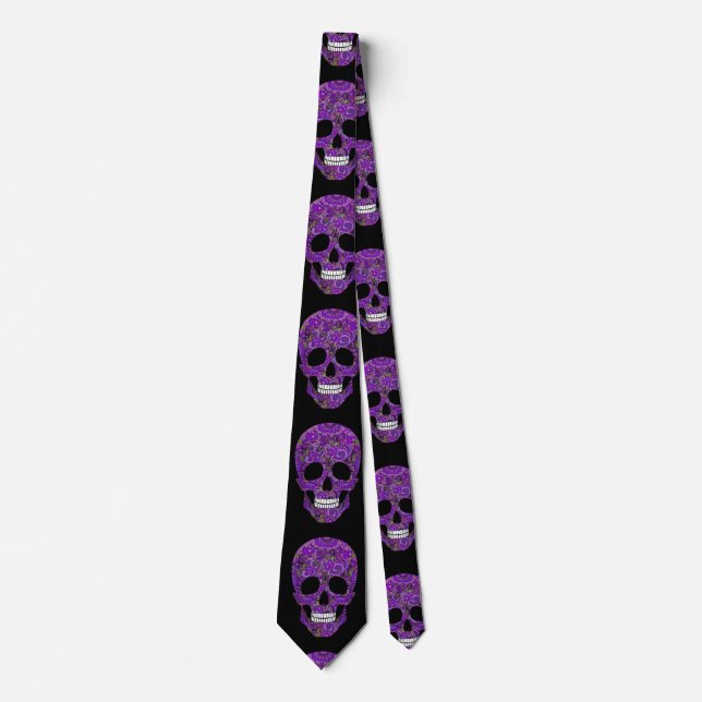 Cravate Purple Skull (Devant)