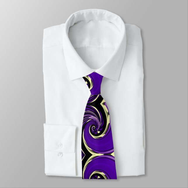 Cravate Purple Yellow Spiral Spin (Attaché)