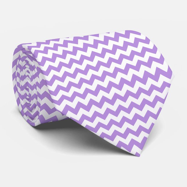 Cravate Purple Zigzag, Purple Chevron, Motif géométrique (Roulé)