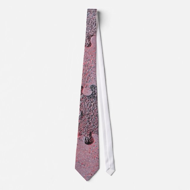 Cravate Puzzle rose pour le mois de Sensibilisation sur l' (Devant)