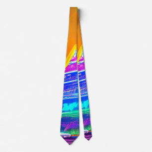 Cravate Pyramide holographique de Neon Futuristic