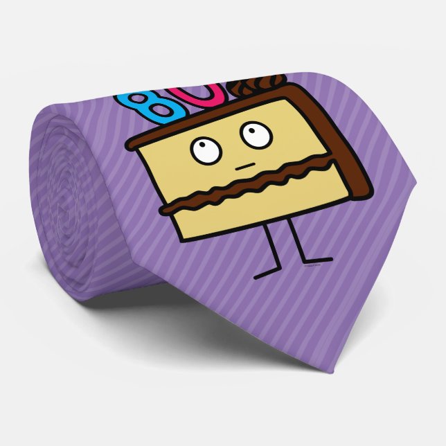 Cravate quatre-vingtième Gâteau d'anniversaire avec des (Roulé)