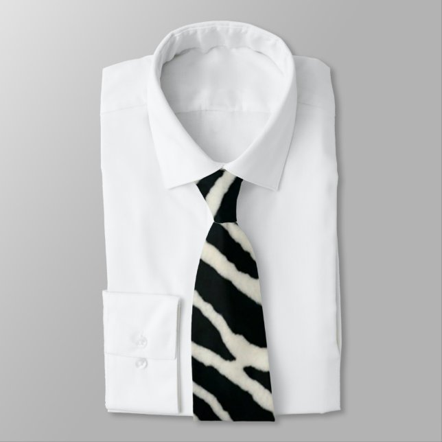 Cravate RAB Rockabilly Zebra Imprimer noir et blanc (Attaché)