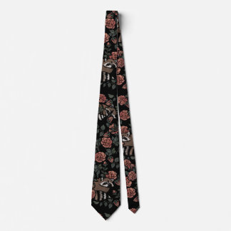 Cravate Raccoons Rose vintage Dusty