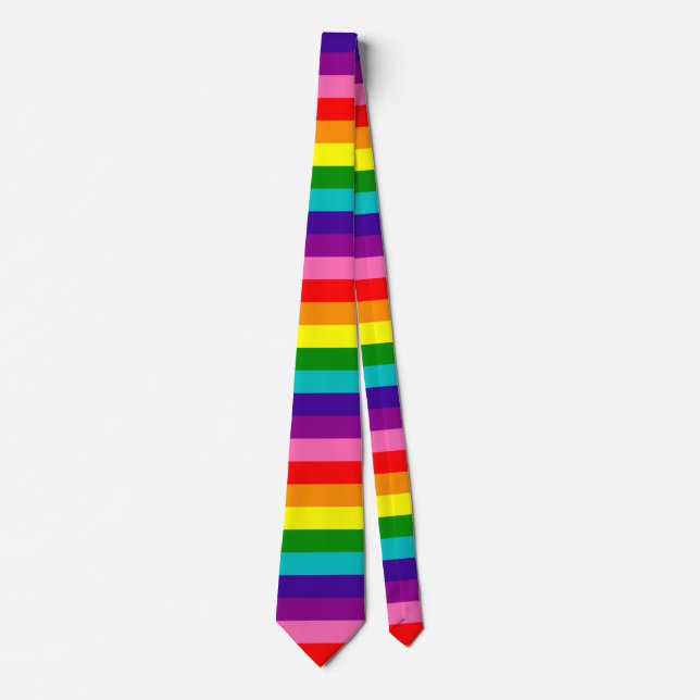 Cravate Rainbow Gay Pride LGBT Original 8 Stripes (Devant)