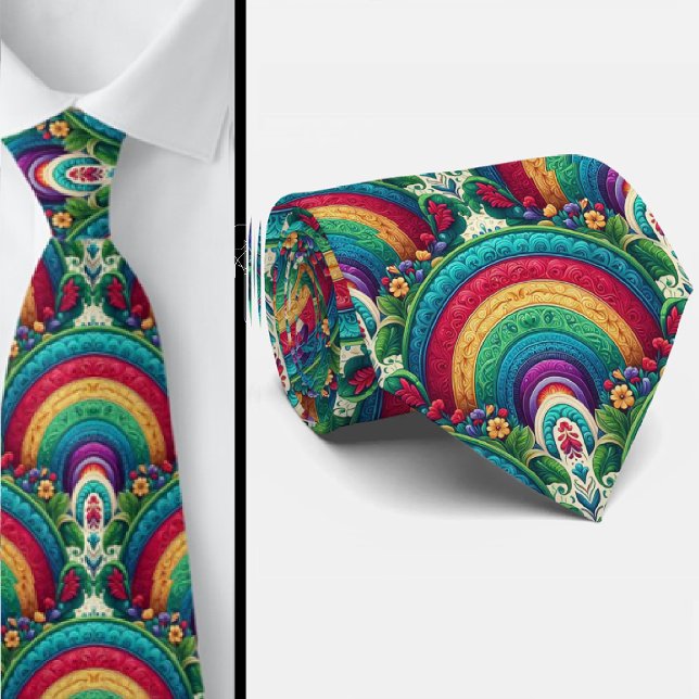 Cravate Rainbow Necktie | Colorful Statement Tie (Créateur téléchargé)