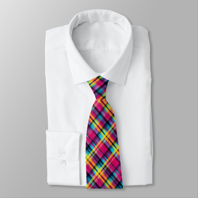 Cravate Rainbow Tartan (Attaché)