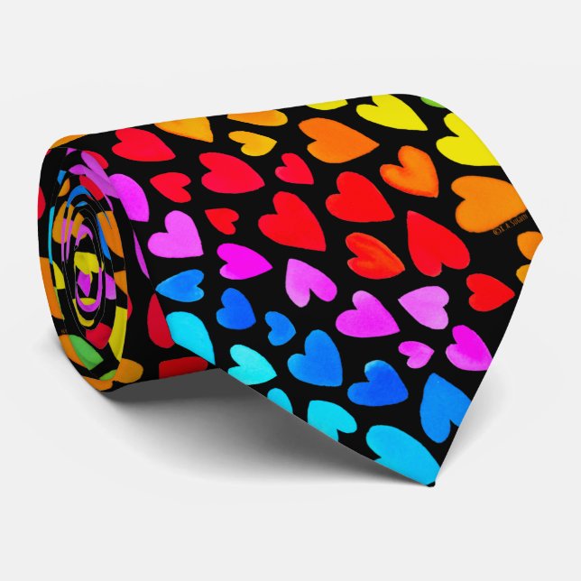 Cravate Rainbow Watercolor Motif (Roulé)