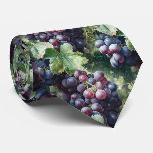 Cravate raisins carrelés cool fruits motifs