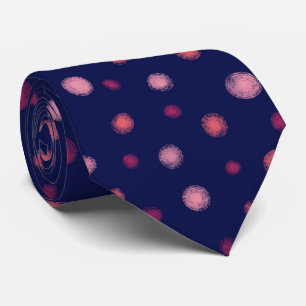Cravate Random Rustic Dots, Coral, Pink, Navy Blue