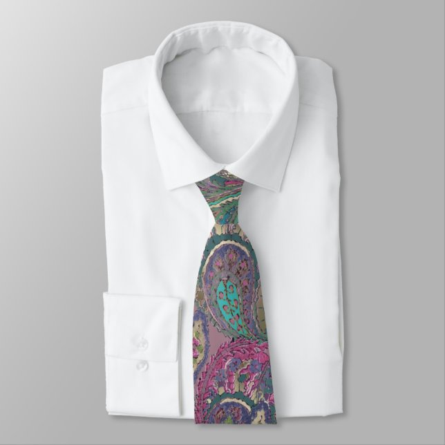 Cravate Raspberry Paisley (Attaché)
