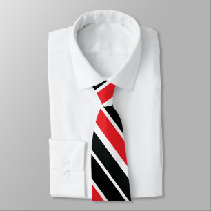 Cravate Rayé rouge noir et blanc