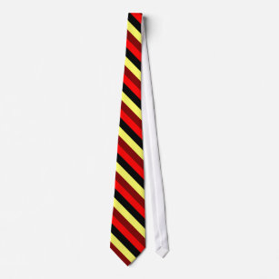 Cravate rayée rouge et jaune Brown noire